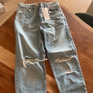 Brand new Zara high rise mom fit jeans
